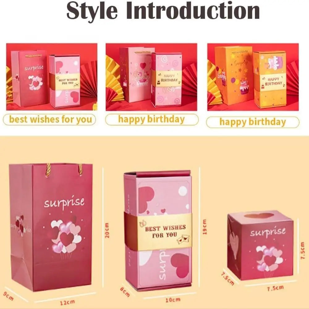 OneVender®Surprise Flying Gift Box with Explosion Cards | Unique Personalized Gift - OneVender