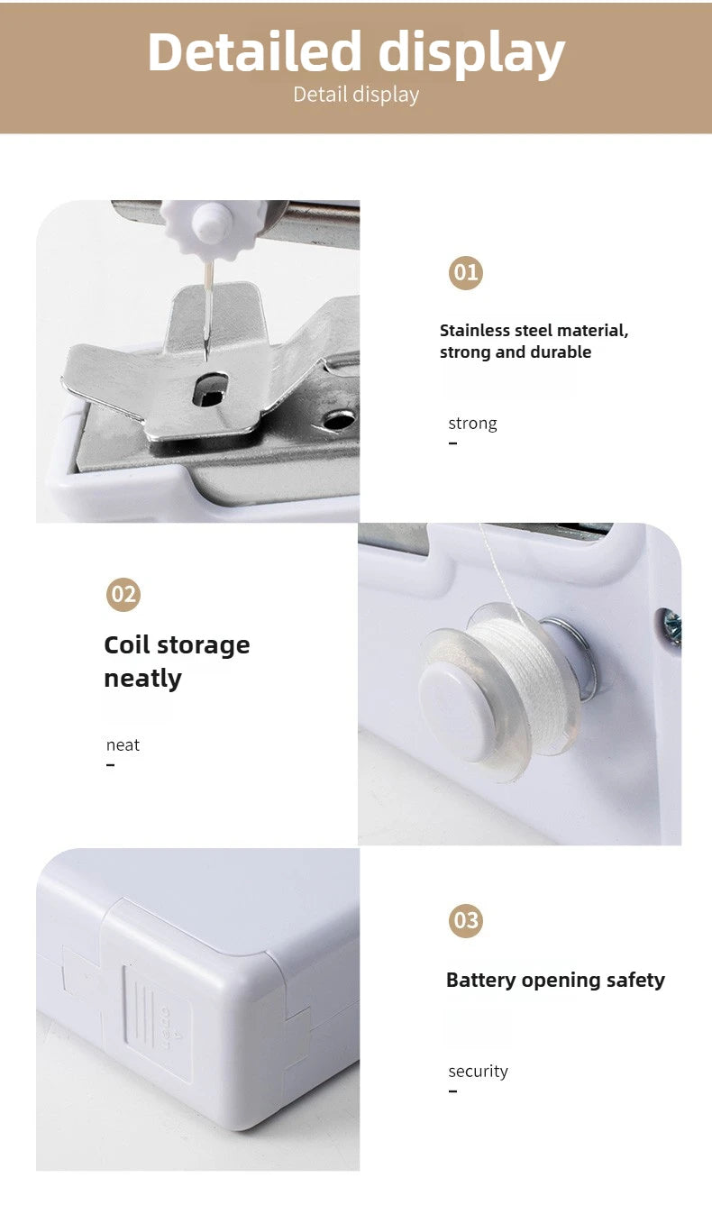 HMsmart® Handy Portable Electric Mini Sewing Machine | Quick Stitch Handheld Sewer - HMsmart