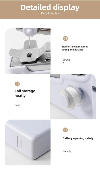 HMsmart® Handy Portable Electric Mini Sewing Machine | Quick Stitch Handheld Sewer - HMsmart