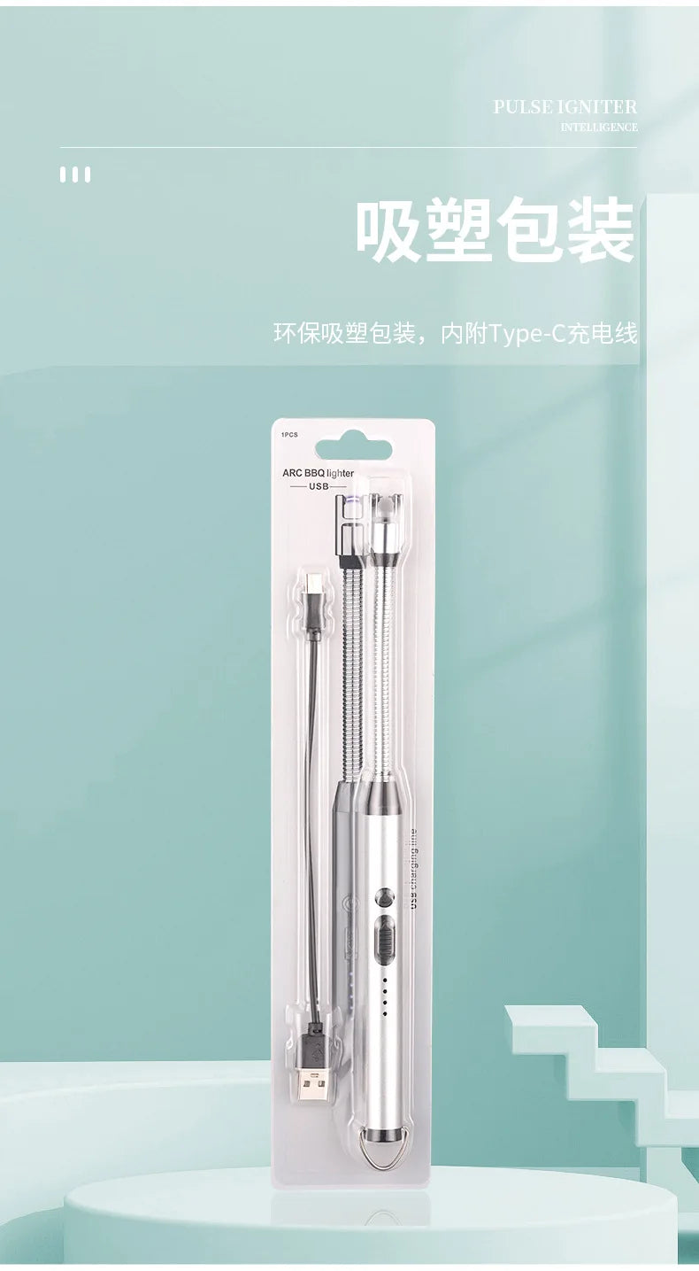 HMsmart® USB‑C Plasma Arc Lighter | Windproof Electric Rechargeable Lighter for BBQ, Candles & Stove - HMsmart