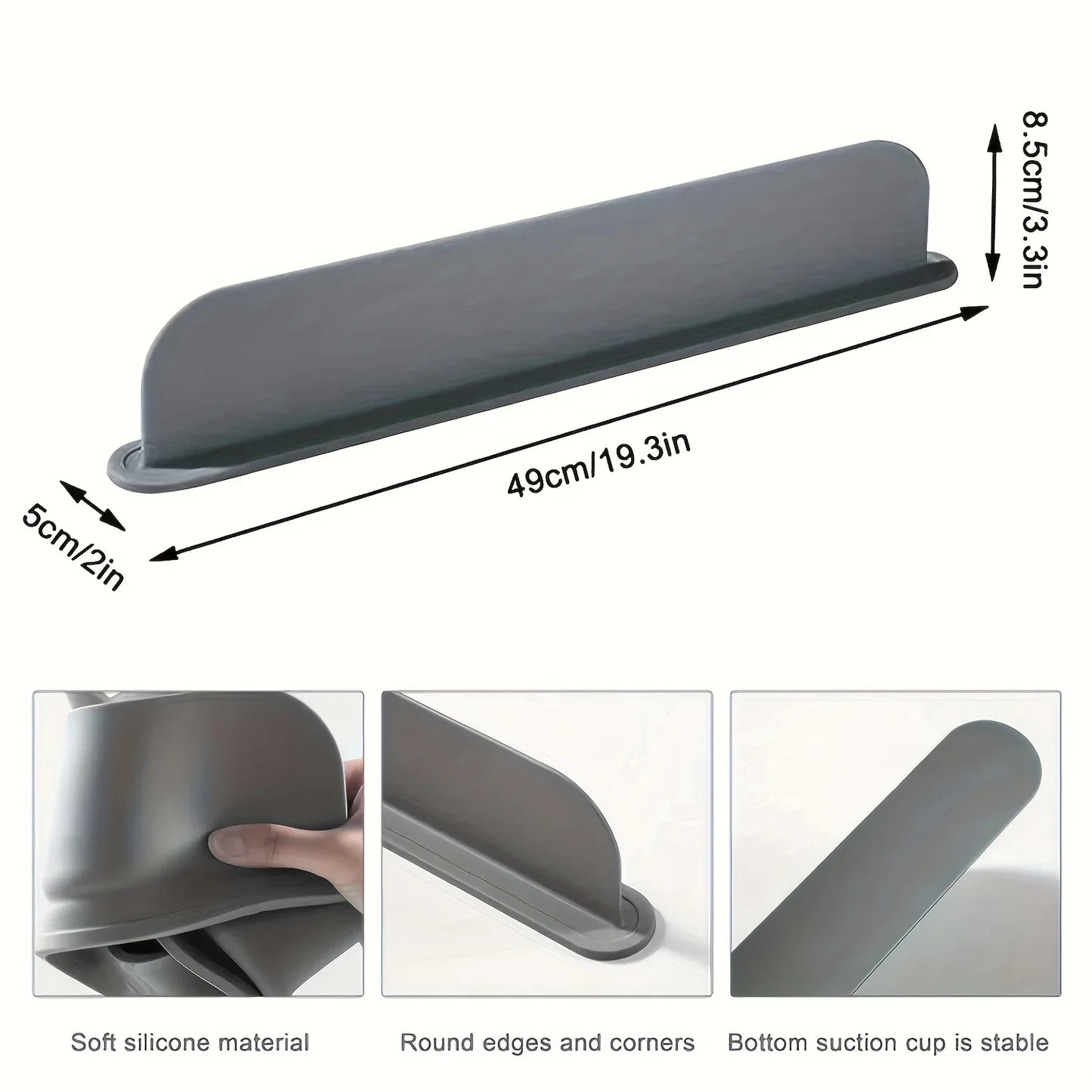 HMsmart® Silicone Kitchen Sink Splash Guard | Waterproof Soft Sink Baffle Protector