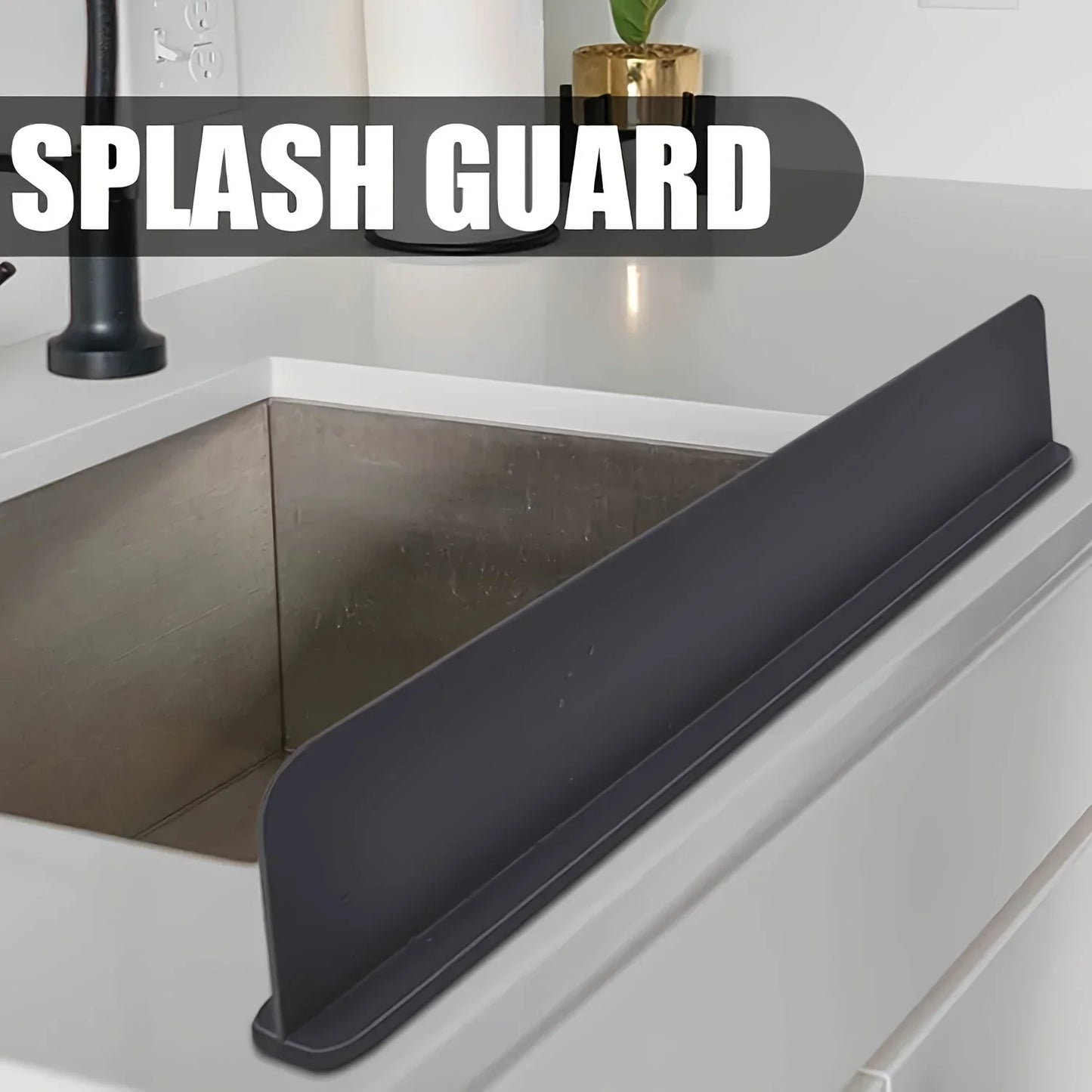 HMsmart® Silicone Kitchen Sink Splash Guard | Waterproof Soft Sink Baffle Protector