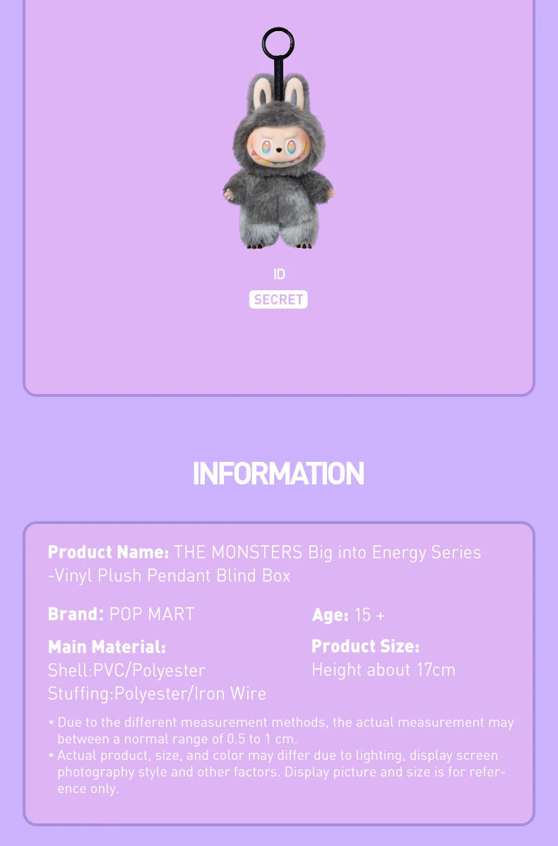 “POP MART Labubu The Monsters – Big into Energy Series | Mystery Box Anime Vinyl Plush Pendant Toy” - HMsmart.shop