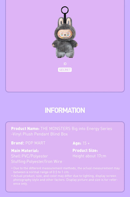 “POP MART Labubu The Monsters – Big into Energy Series | Mystery Box Anime Vinyl Plush Pendant Toy” - HMsmart.shop