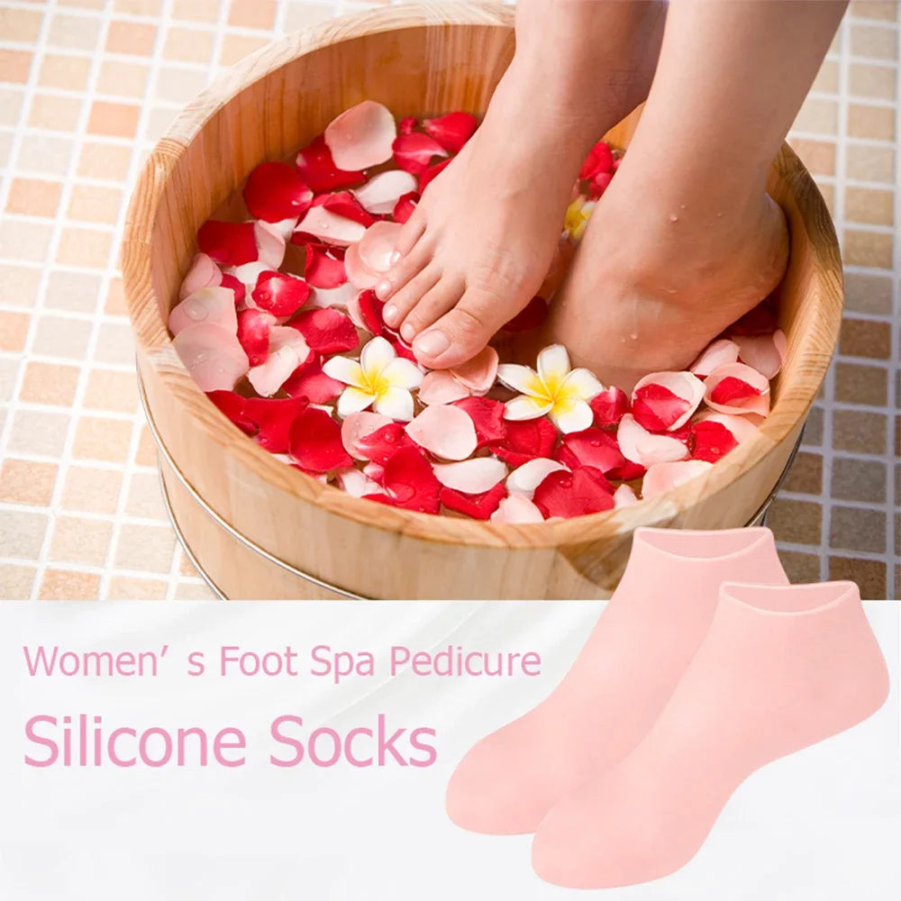 HMsmart® Silicone Moisturizing Gel Sock 1 Pair| Silicone Moisturizing Gel Gloves best Quality