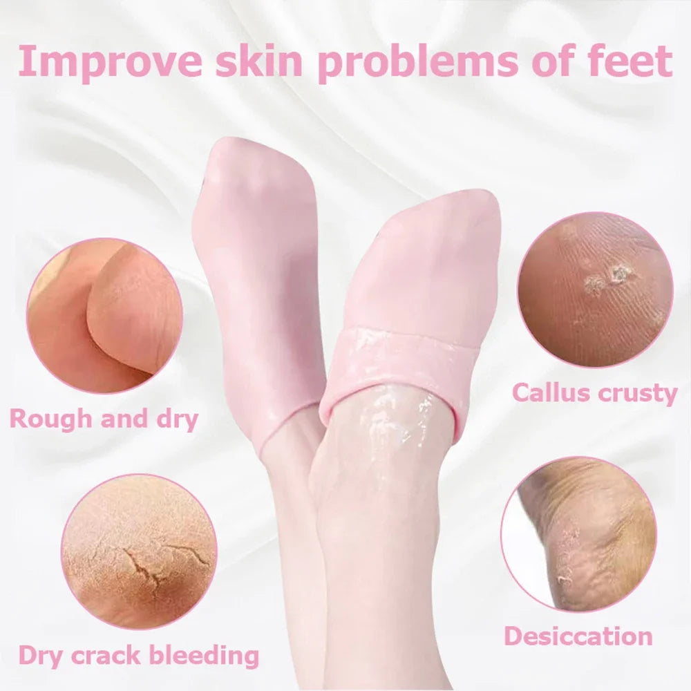 HMsmart® Silicone Moisturizing Gel Sock 1 Pair| Silicone Moisturizing Gel Gloves best Quality