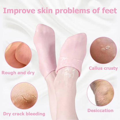 HMsmart® Silicone Moisturizing Gel Sock 1 Pair| Silicone Moisturizing Gel Gloves best Quality