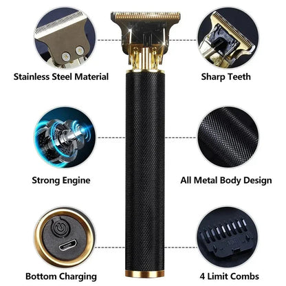 OneVender®Premium Hair Trimmer T9 | Vintage Metal Body Professional Clippers - OneVender