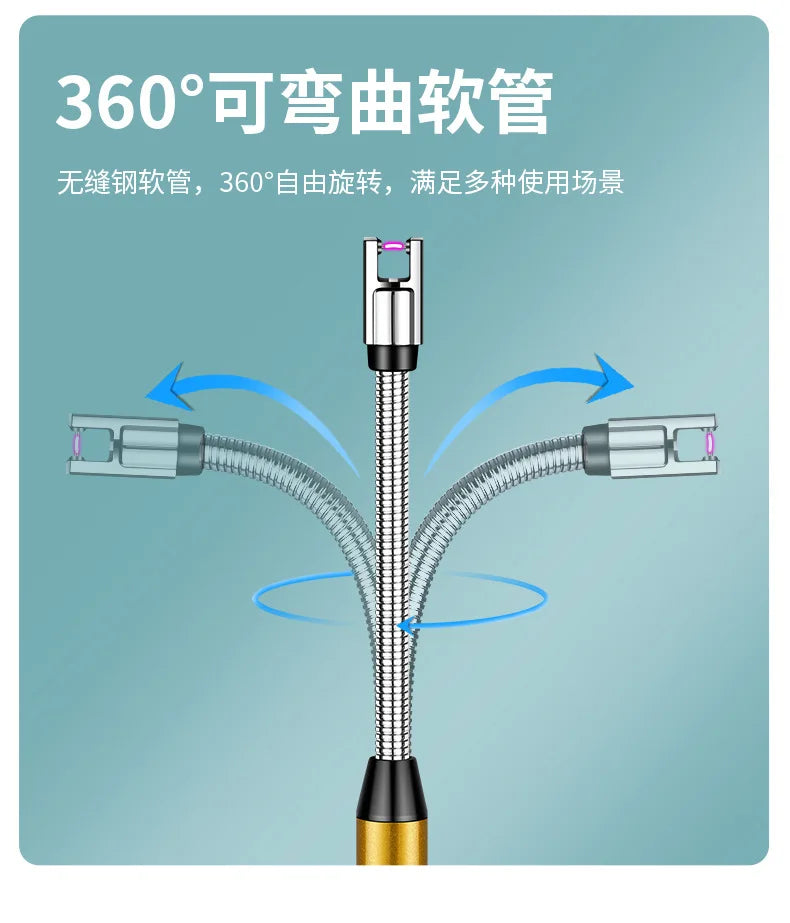 HMsmart® USB‑C Plasma Arc Lighter | Windproof Electric Rechargeable Lighter for BBQ, Candles & Stove - HMsmart