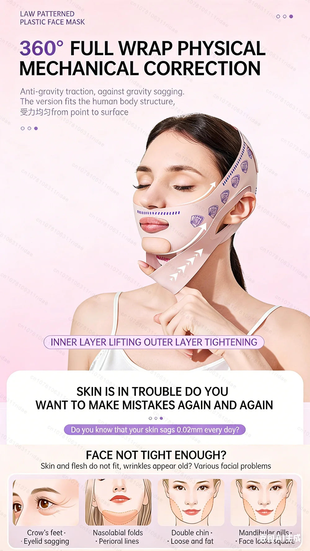HMsmart® V-Line Face Slimming Mask | Double Chin Reducer |Jawline Lifting Strap for Women & Children - HMsmart