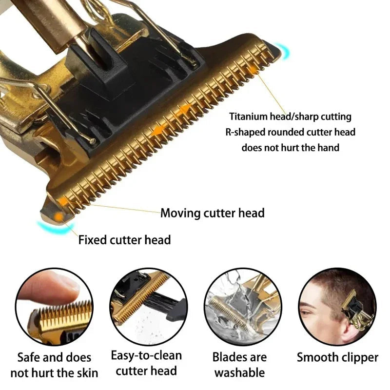 OneVender®Premium Hair Trimmer T9 | Vintage Metal Body Professional Clippers - OneVender