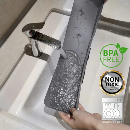 HMsmart® Silicone Kitchen Sink Splash Guard | Waterproof Soft Sink Baffle Protector