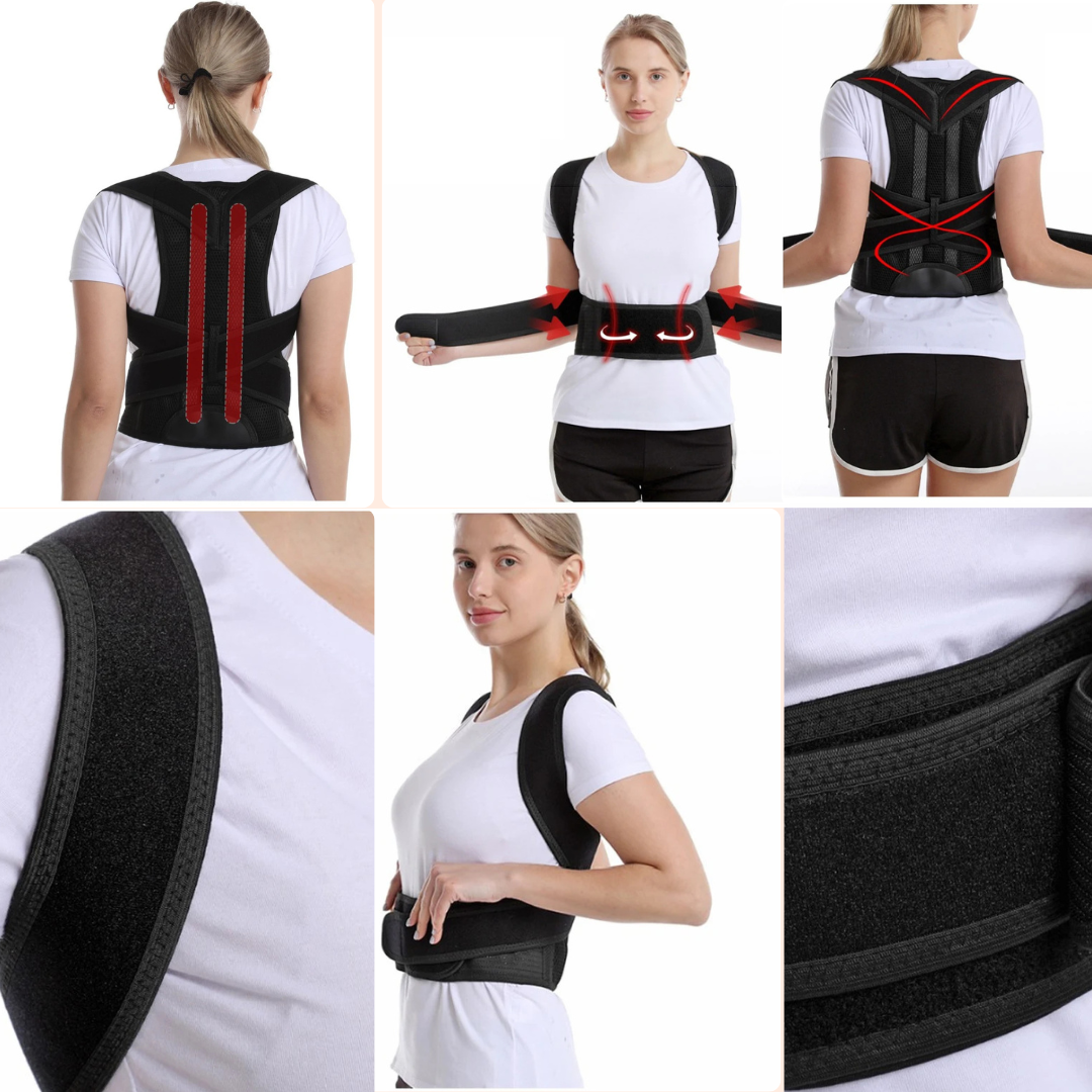 HMsmart®Metal Back Brace for Posture | Adjustable Women’s Back & Shoulder Support Belt | Neck & Spine Posture Corrector - HMsmart