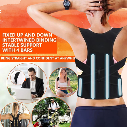 HMsmart®Metal Back Brace for Posture | Adjustable Women’s Back & Shoulder Support Belt | Neck & Spine Posture Corrector - HMsmart