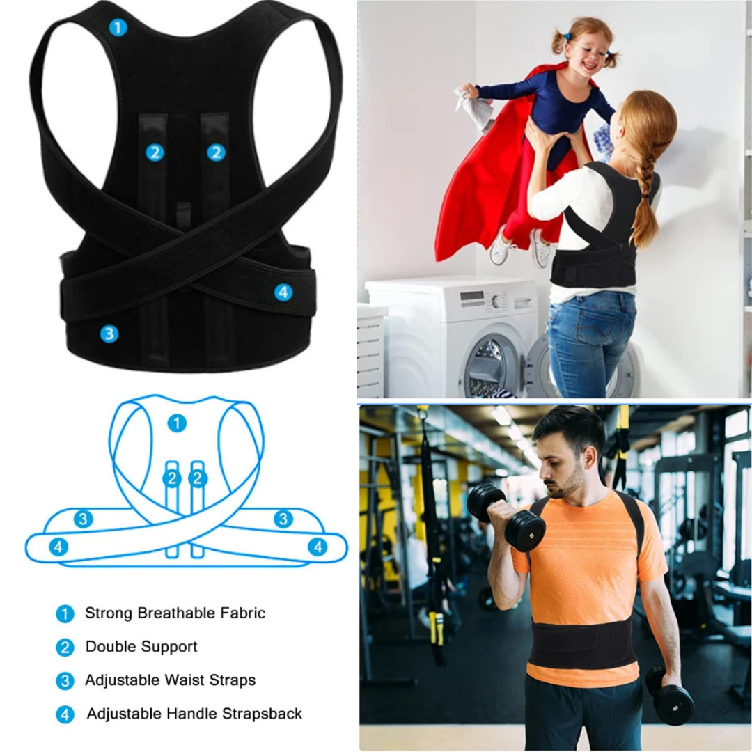 HMsmart®Metal Back Brace for Posture | Adjustable Women’s Back & Shoulder Support Belt | Neck & Spine Posture Corrector - HMsmart