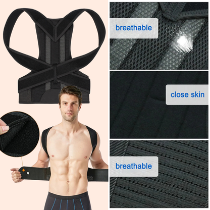 HMsmart®Metal Back Brace for Posture | Adjustable Women’s Back & Shoulder Support Belt | Neck & Spine Posture Corrector - HMsmart